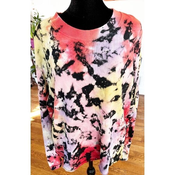 Anthropologie Letluv Zoey Tie-dye Cropped Sweatshirt sz(s) - Picture 3 of 11